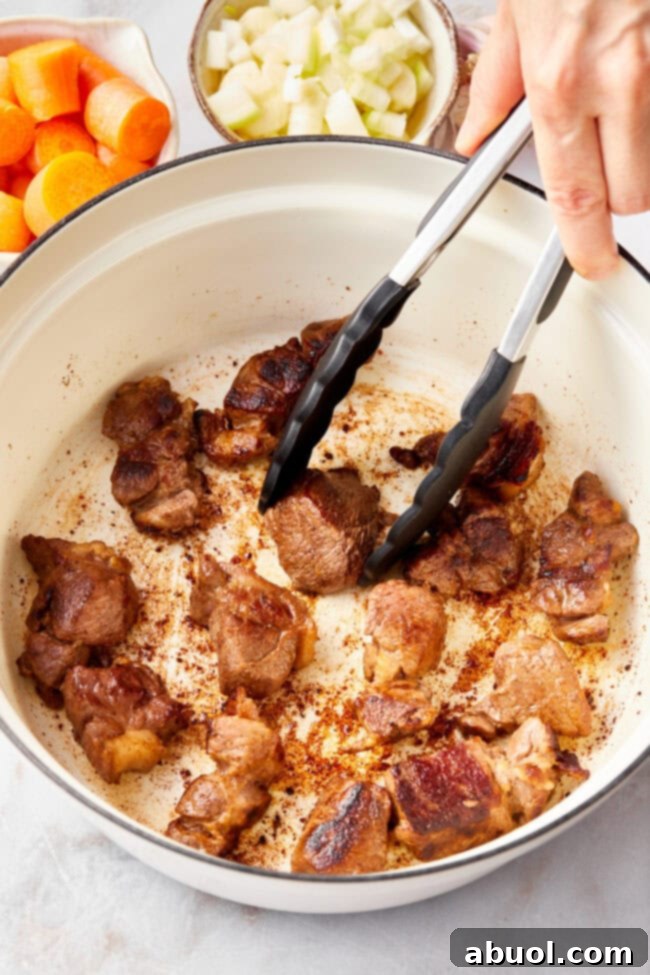 Step by step photos on how to make bourguignon.