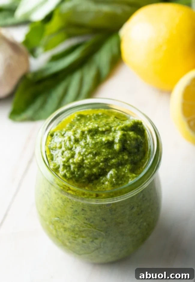homemade pesto in jar