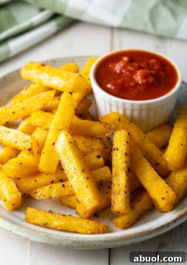 Lovely seasoned fry recipe made from polenta that is store bought or homemade