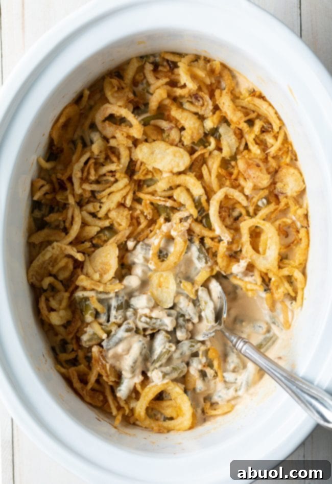 crockpot green bean casserole from scratch
