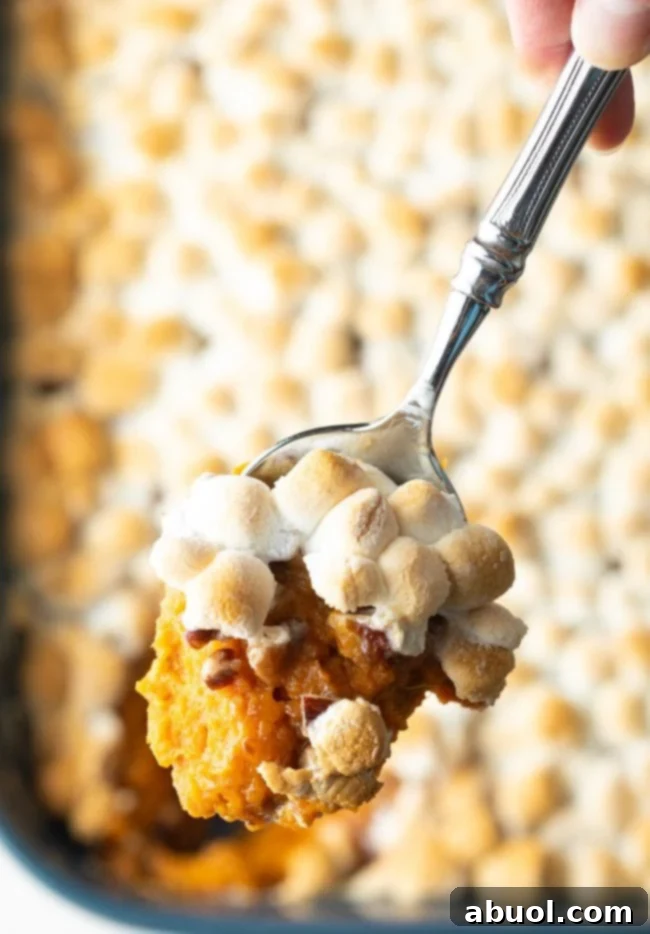 marshmallows and pecans for best sweet potato casserole