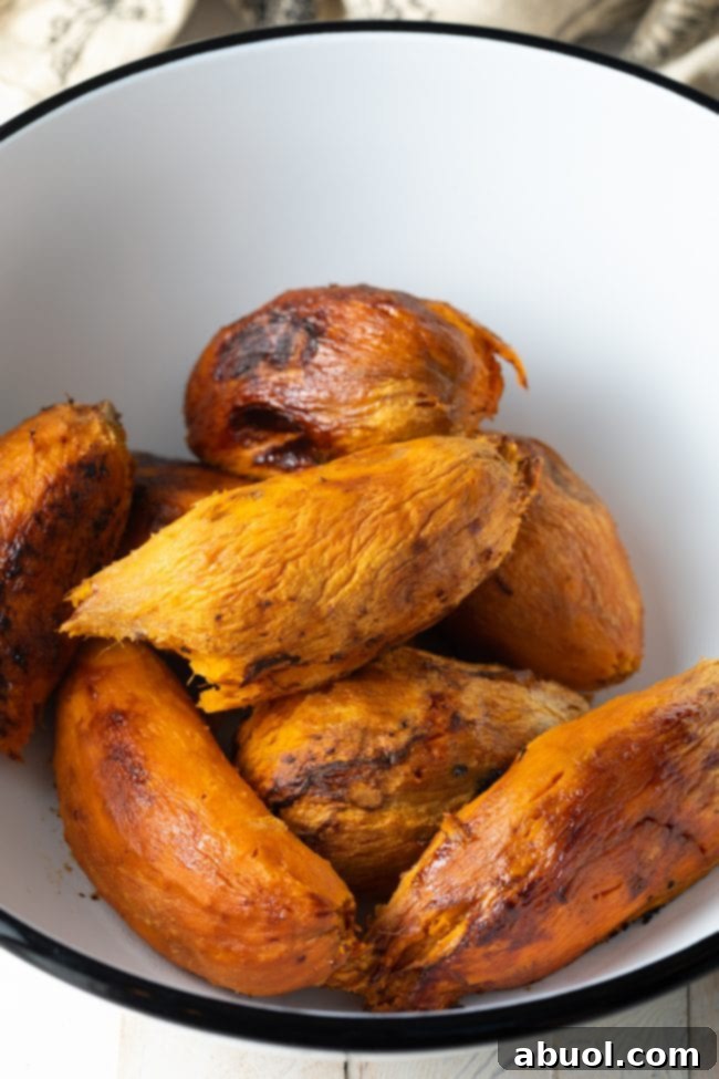 baked sweet potatoes in bowl