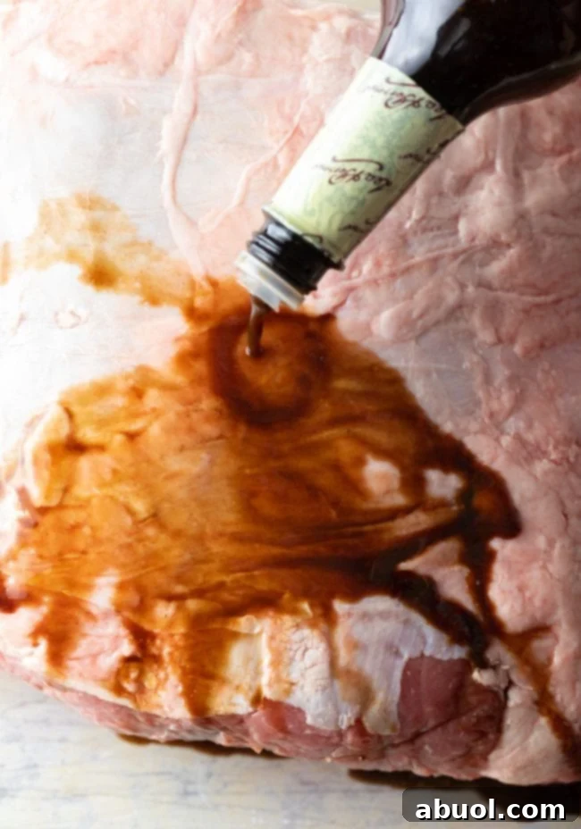 Smoked Prime Rib Perfection 6 adding Worcestershire sauce to prime rib