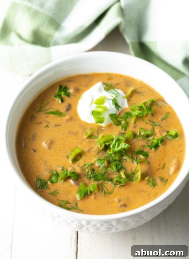 gluten free cream of mushroom soup vegan friendly in bowls