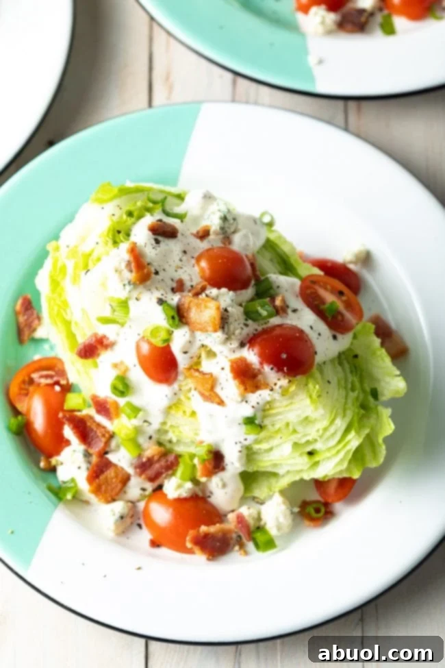 how to make a wedge salad - best EASY Blue Cheese Wedge Salad recipe with homemade blue cheese dressing