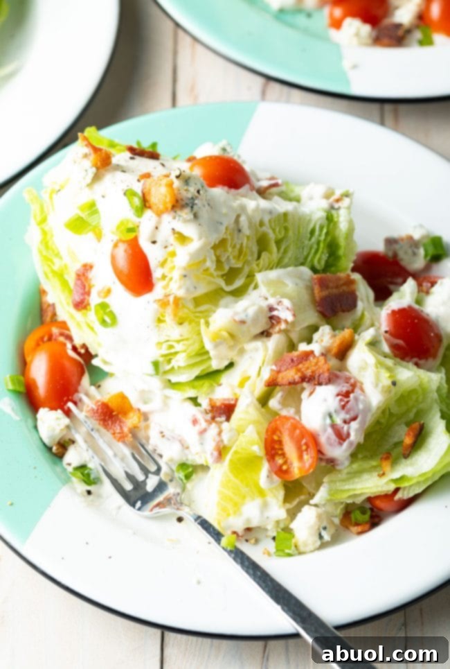 wedge salad with homemade blue cheese