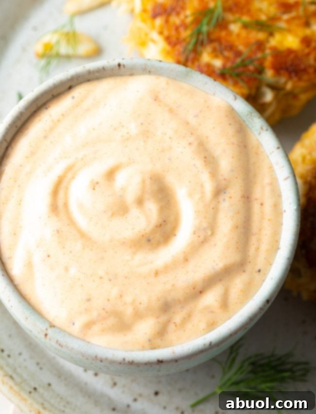 Easy Remoulade sauce recipe served in a small bowl. 