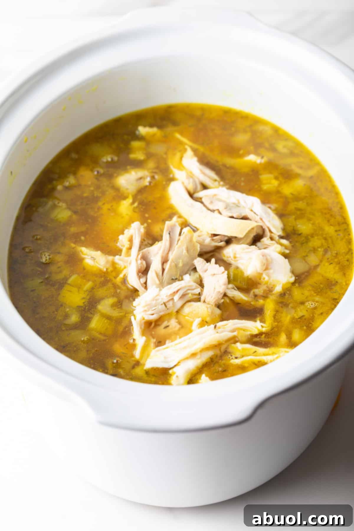 Shredded Chicken in Crockpot Soup