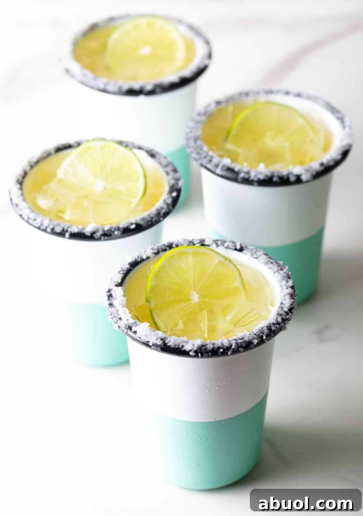 Four Virgin Margaritas on a Table
