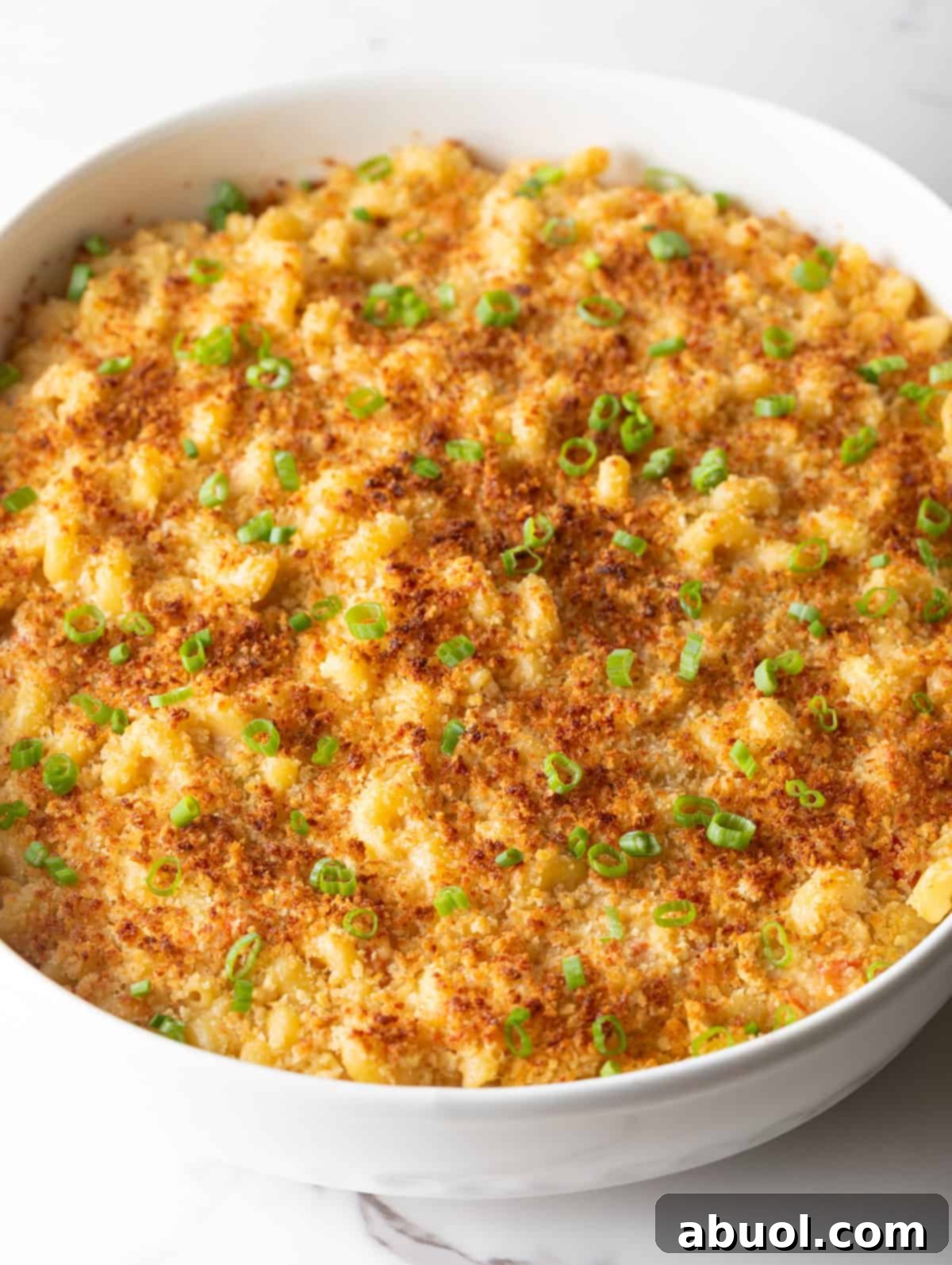 Baked New Orleans mac and cheese