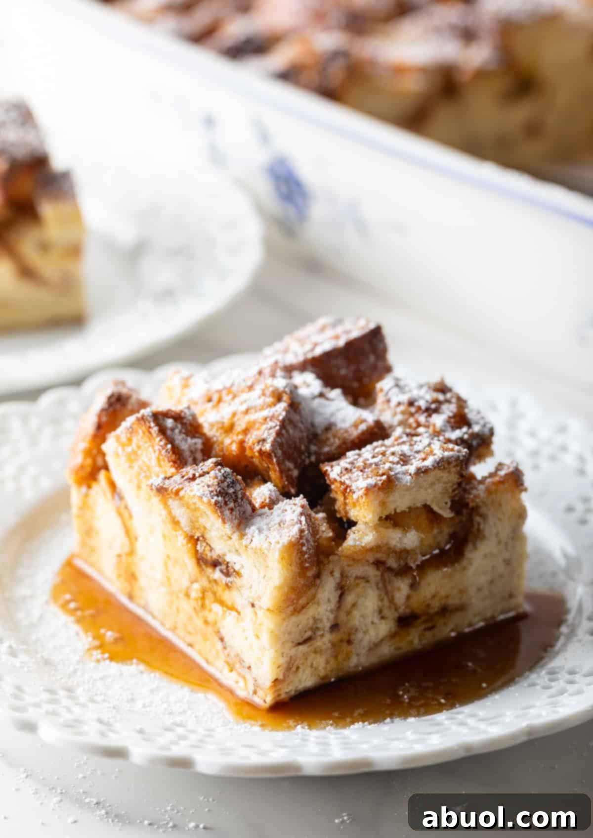 Easy Overnight French Toast Casserole on a Plate