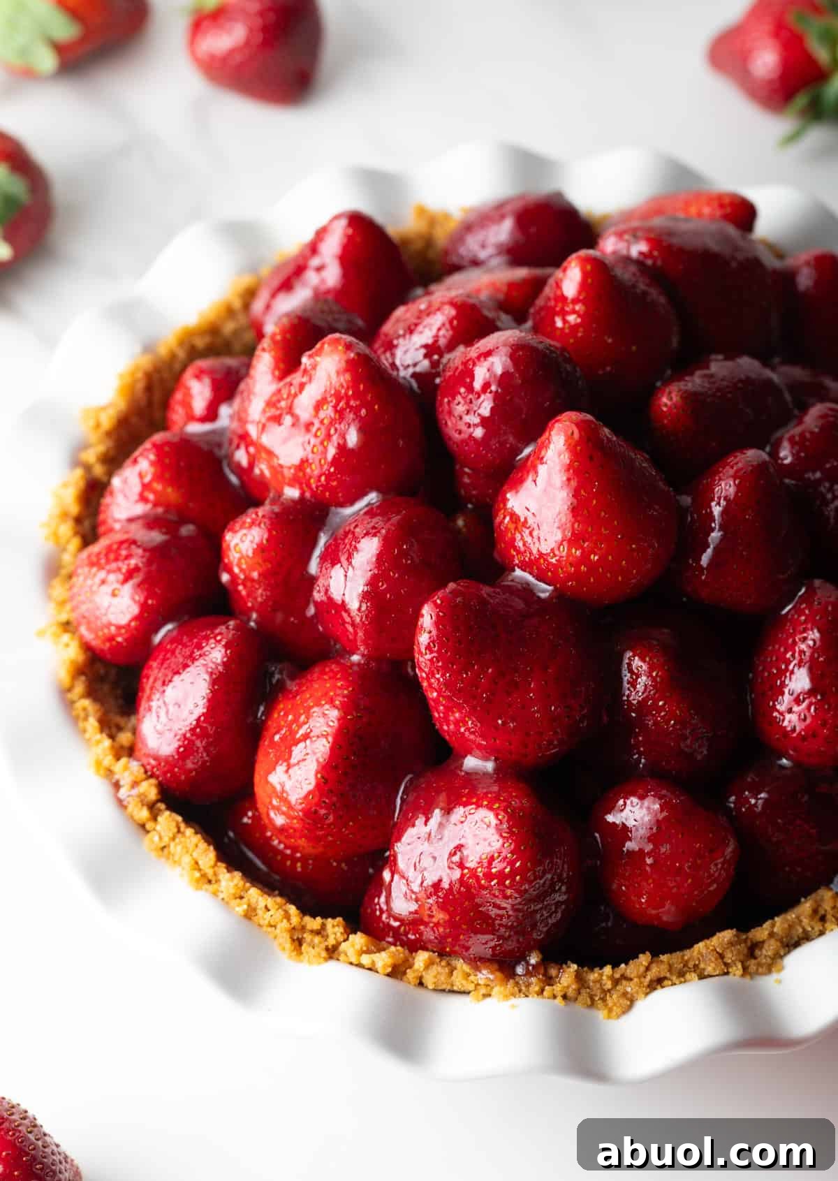 A fresh strawberry pie recipe loaded with glazed strawberries.